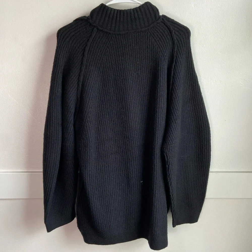 NWOT Free People Black Sunbeam Oversize Turtleneck Sweater